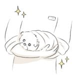 ふわふわタオルの中の子犬と